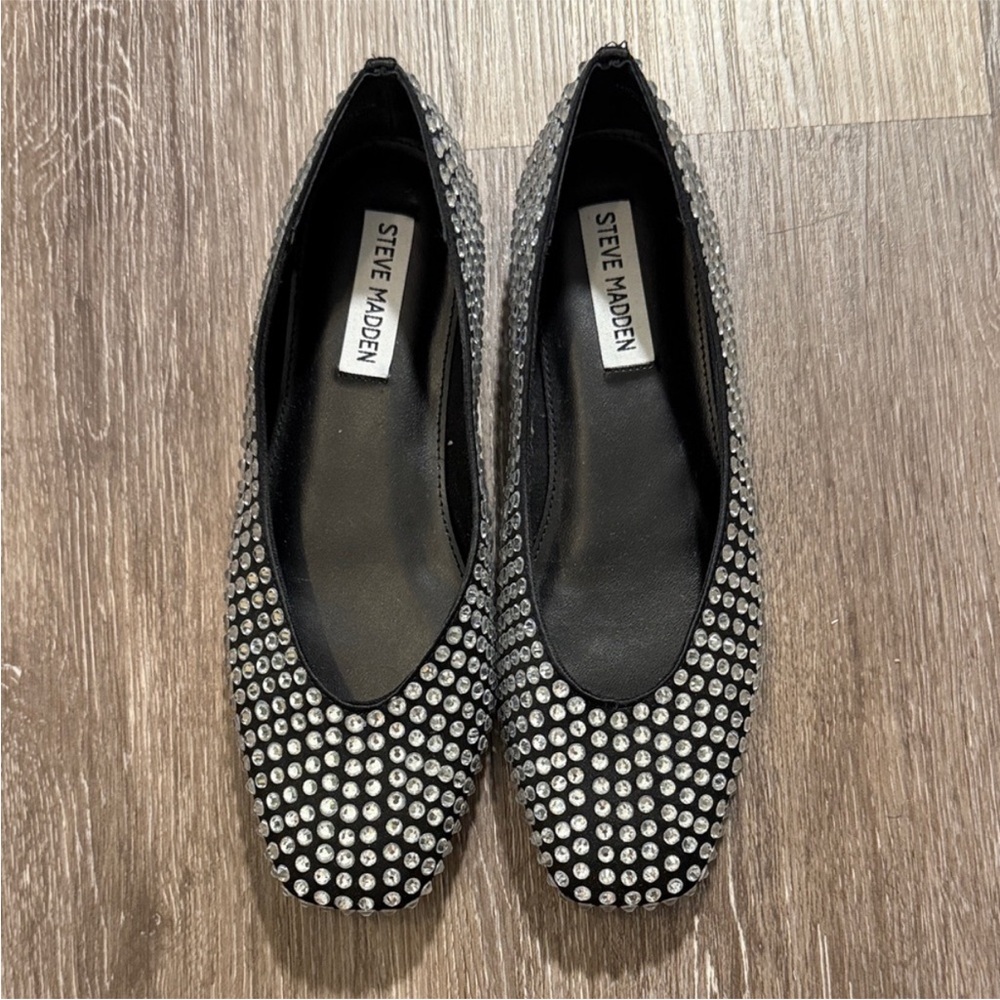 STEVE MADDEN Delphine Rhinestone Square
Toe Ballet Flat - Picture 10 of 11